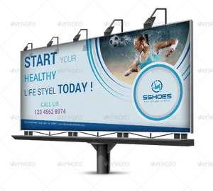 Healthy Lifestyle Billboard Mockup PNG image