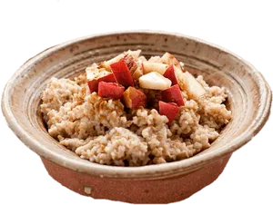 Healthy Oatmeal Apple Breakfast Bowl PNG image