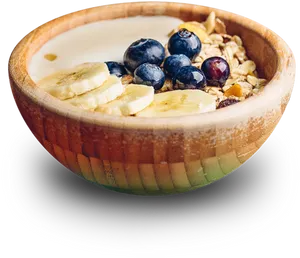 Healthy Oatmeal Bowl With Fruit Toppings PNG image