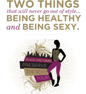 Healthy Sexy Black Girls Run Tour Poster PNG image