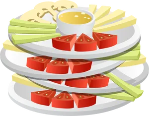 Healthy Snack Platter Illustration PNG image