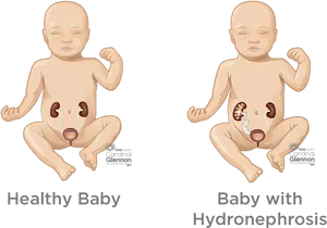 Healthyvs Hydronephrosis Baby Comparison PNG