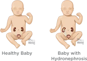 Healthyvs Hydronephrosis Baby Kidney Comparison PNG image