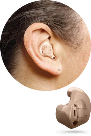 Hearing Aid In Ear Close Up PNG image