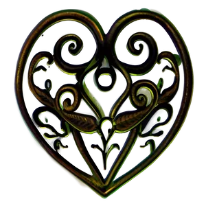 Heart And Scrollwork PNG A