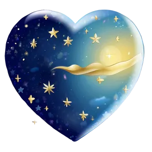 Heart And Stars Sky PNG A