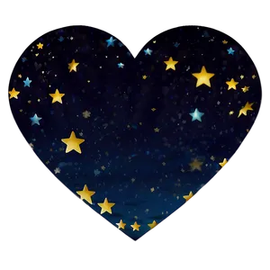 Heart And Stars Sky PNG B