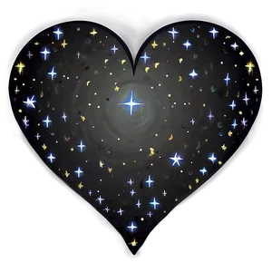Heart And Stars Sky PNG D