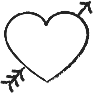 Heart Arrow Doodle PNG image