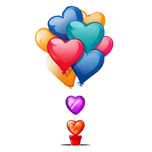 Heart Balloon Bouquet Png 06212024 PNG image