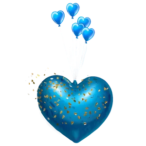 Heart Balloon With Confetti PNG 06212024