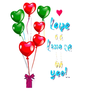 Heart Balloon With Message PNG Aiu PNG