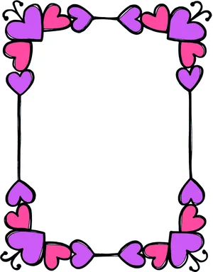 Heart Bordered Stationery Template PNG image