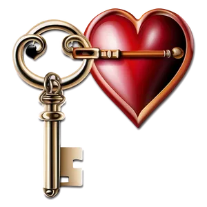 Heart Clipart With Key PNG Hux PNG