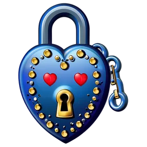 Heart Clipart With Lock PNG 05252024