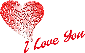 Heart Collage I Love You Graphic PNG image