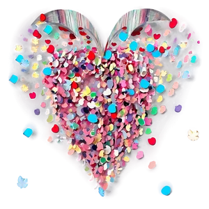 Heart Confetti Celebration PNG A