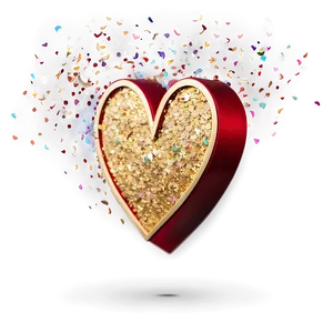 Heart Confetti Celebration PNG B