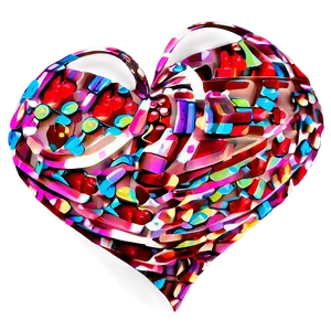 Heart Confetti Celebration PNG C