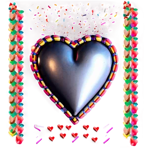Heart Confetti Celebration PNG D