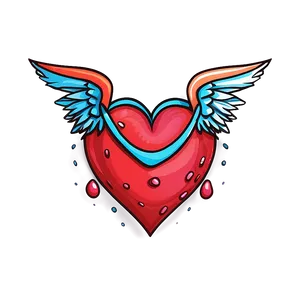 Heart Doodle With Wings Png 06262024 PNG image