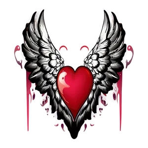 Heart Doodle With Wings Png 93 PNG image