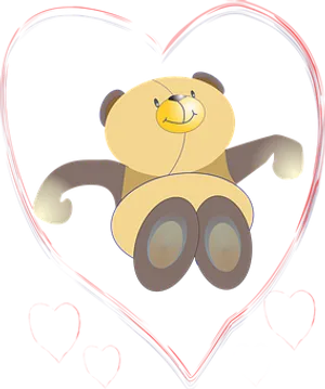 Heart Encased Cartoon Bear