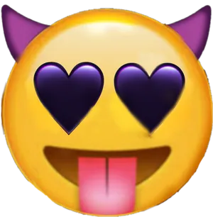 Heart Eyes Devil Emoji PNG image