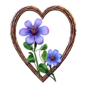 Heart Flower Frame PNG Iot
