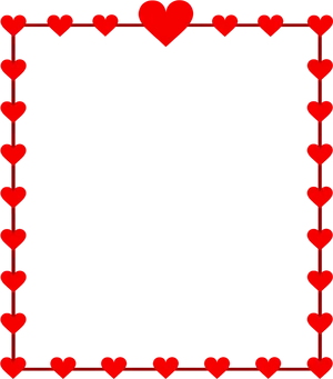 Heart Frame Border Design PNG image