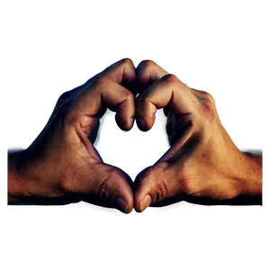 Heart Hands Silhouette Sunset PNG Ses87