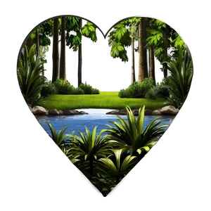 Heart In Nature Scene PNG C