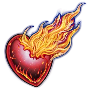 Heart On Fire Graphic PNG B