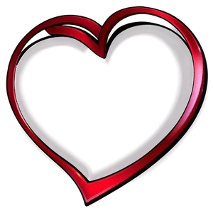 Heart Outline Sketch PNG A