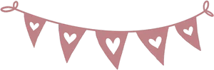 Heart Pattern Bunting Banner PNG image