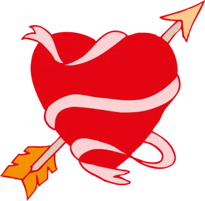 Heart Pierced By Arrow Illustration PNG image