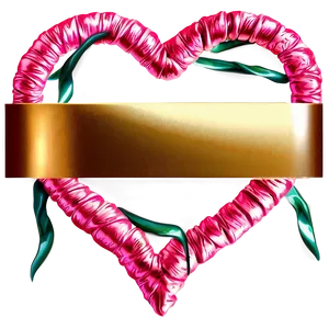 Heart Ribbon Banner PNG D