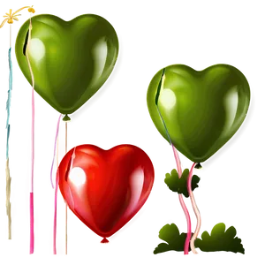 Heart Shaped Balloons PNG 05042024