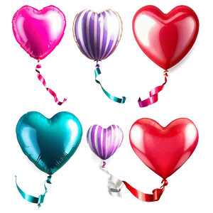 Heart Shaped Balloons PNG 96