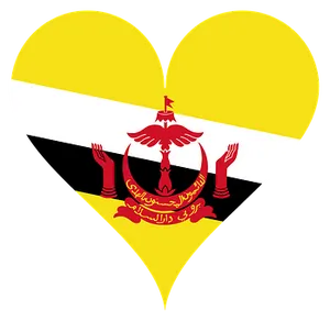 Heart Shaped Brunei Flag
