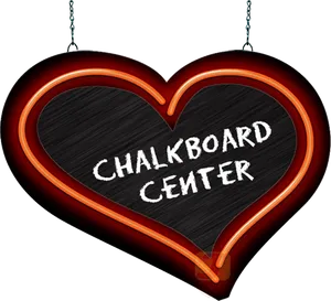 Heart Shaped Chalkboard Sign PNG image