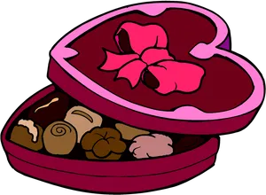 Heart Shaped Chocolate Box Illustration