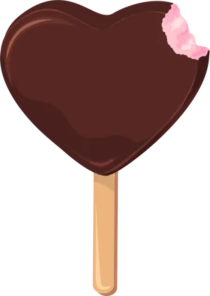 Heart Shaped Chocolate Ice Cream Popsicle Clipart PNG image