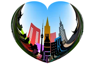 Heart Shaped City Skyline
