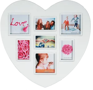 Heart Shaped Collage Photo Frame PNG image