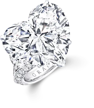 Heart Shaped Diamond Ring Sparkle PNG