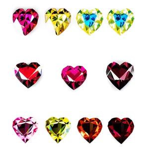 Heart Shaped Diamonds PNG 05242024
