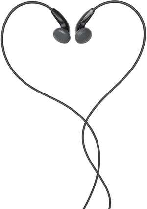 Heart Shaped Earbuds Cable Love PNG image