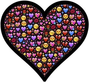 Heart Shaped Emoji Collage PNG image