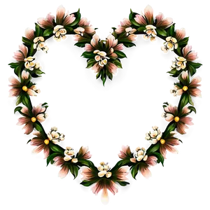 Heart Shaped Flower Border PNG 05252024